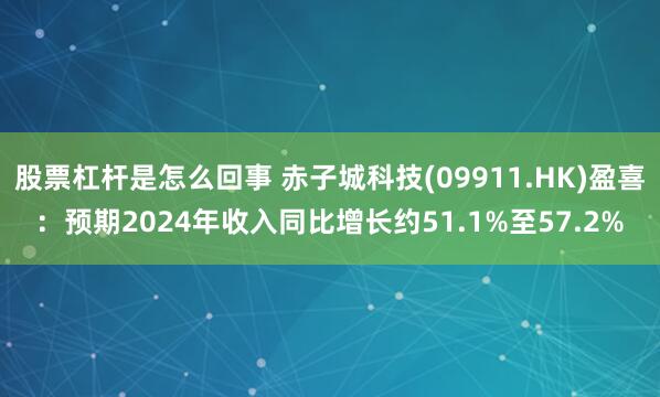 股票杠杆是怎么回事 赤子城科技(09911.HK)盈喜：预期2024年收入同比增长约51.1%至57.2%