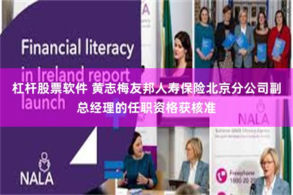 杠杆股票软件 黄志梅友邦人寿保险北京分公司副总经理的任职资格获核准